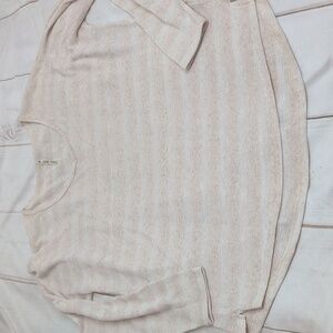 Kuhl Sylvie Sweater Tan Cream Color Size XL Extra Large Stripes and Lightweight